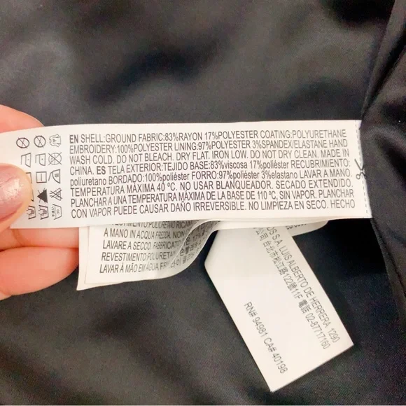 Floral Embroidered Black Faux Leather Biker Jacket - Picture 9 of 10